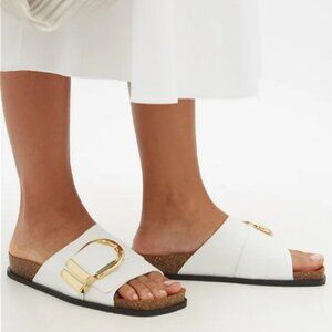Khaite Thompson Buckle Sandals in White 41 11